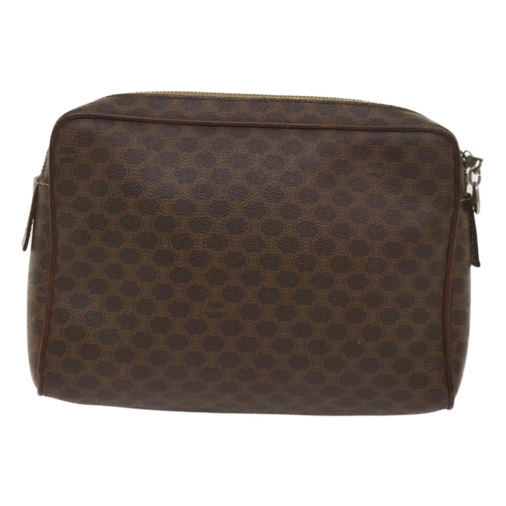 CELINE Macadam Canvas Clutch Bag PVC Brown Auth 65270 - Picture 2 of 16